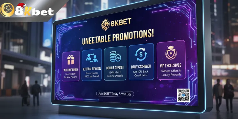 Khuyến mãi 8kbet – Với Các Chương Trình Siêu Hấp Dẫn Mới Nhất 2026 Các chương trình khuyến mãi 8kbet cập nhật mới nhất